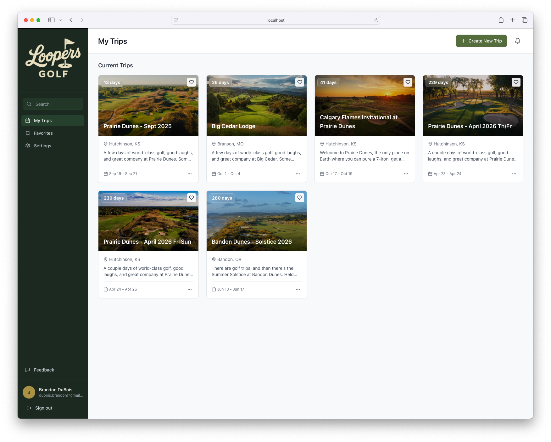 Loopers Dashboard - Trip Overview